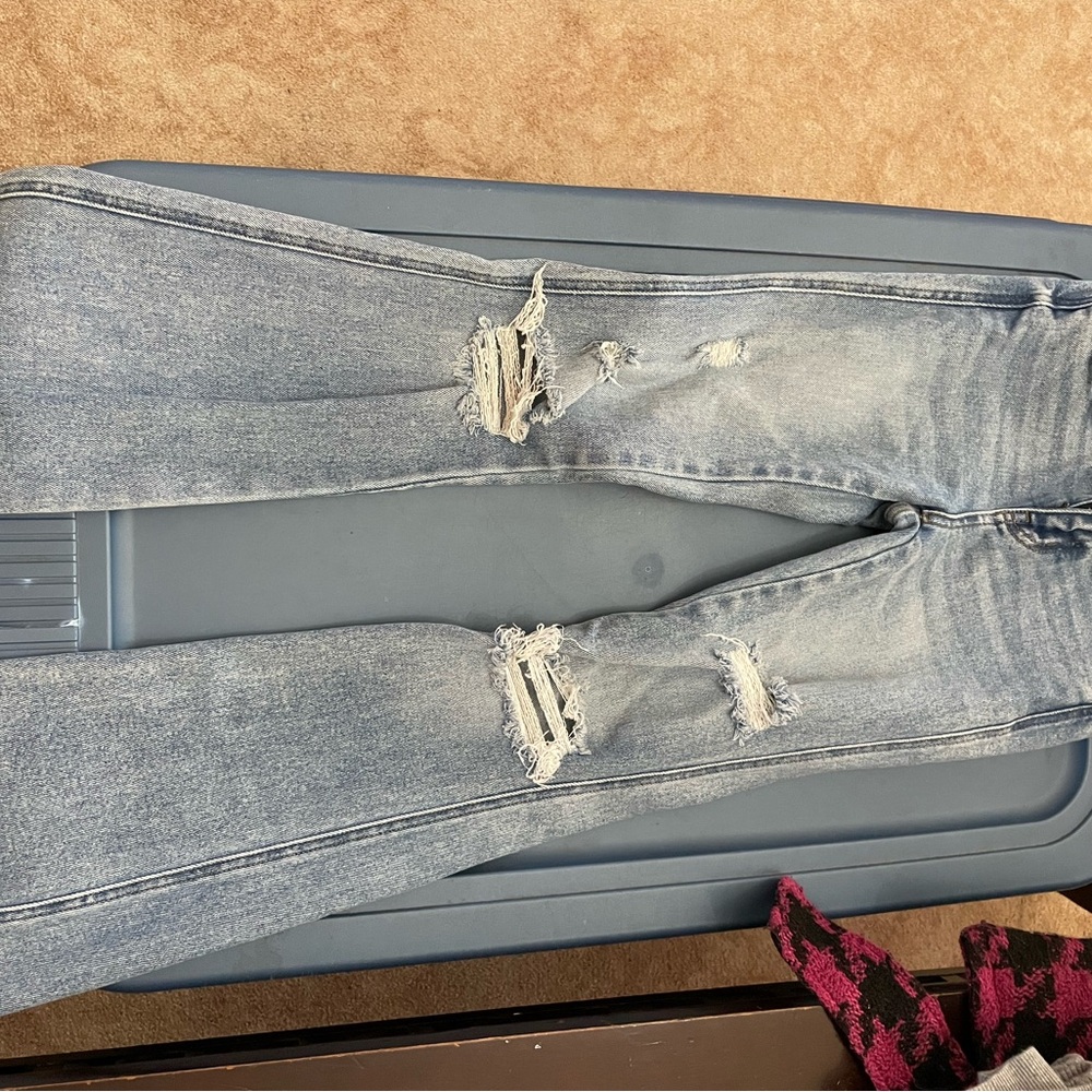 Youth Flying Monkey Light Blue Distressed flare Jeans